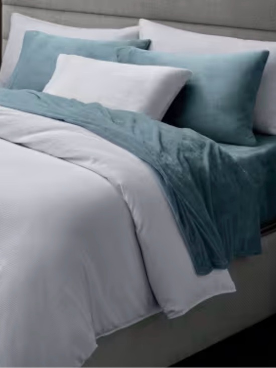 Sleep Number Other - Sleep Number Winter Plush Soft Sheet Set California King Light Blue Cal King NWT